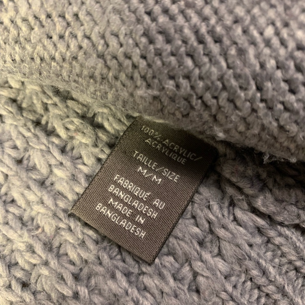 Suzy Shier Grey Waffle Knit Shawl Collar Cardigan - Size M - Picture 4 of 7
